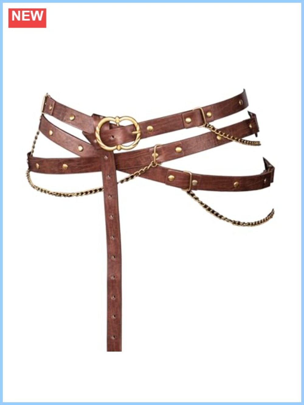 Faux Leather Pirate Chain Belt Medieval Renaissance Cosplay Accessory